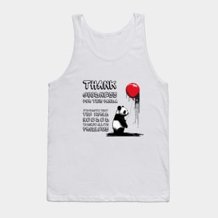 Panda with Red Balloon - A Satirical Take on Banksy's Girl with Balloon Tank Top